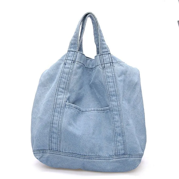 Denim Large Capacity One Shopping Korean Style Crossbody Bags