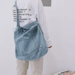 Denim Large Capacity One Shopping Korean Style Crossbody Bags