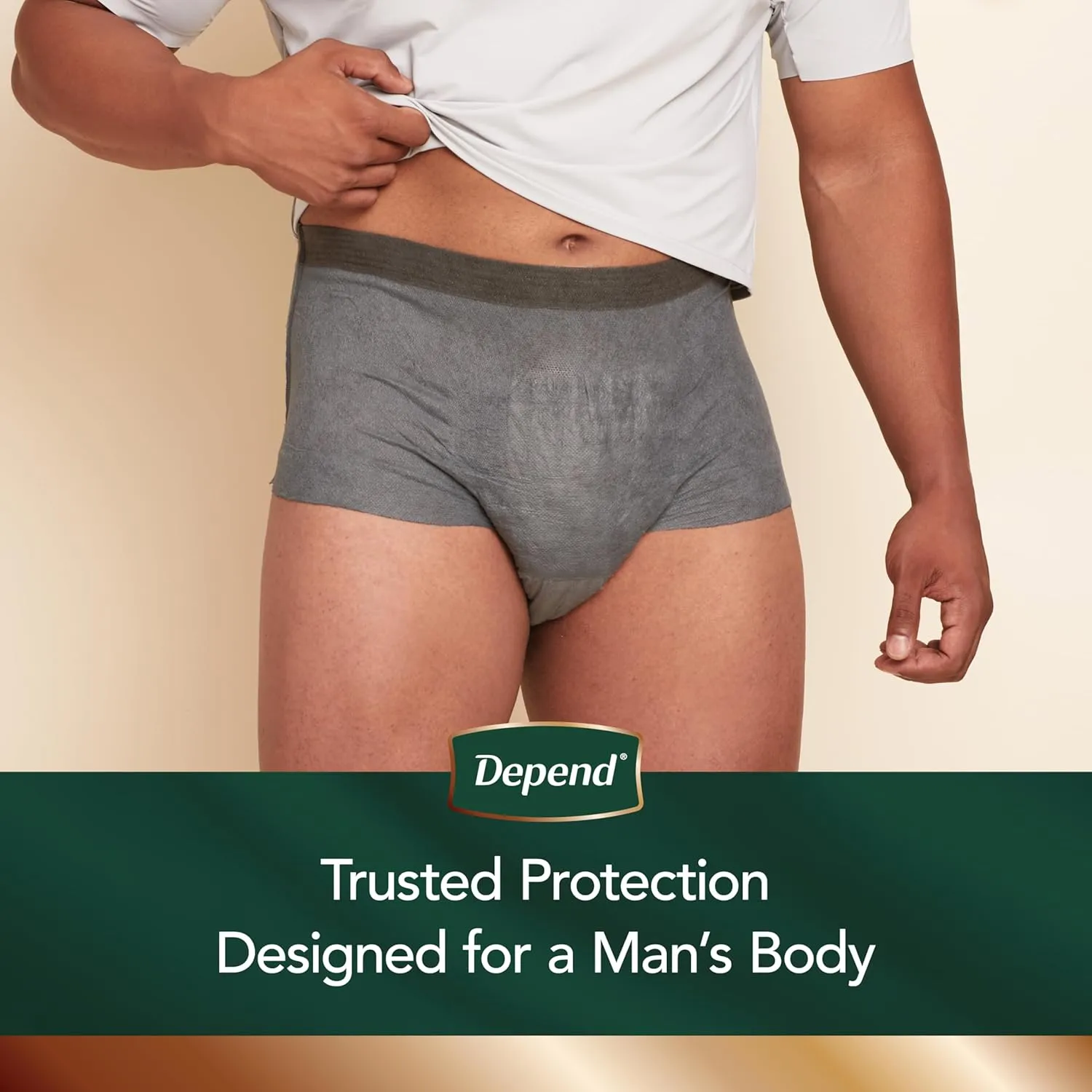 Depend Real Fit Incontinence Underwear for Men, Disposable, Maximum Absorbency, Large/Extra Large, Grey, 52 Count (2 packs of 26), Packaging May Vary