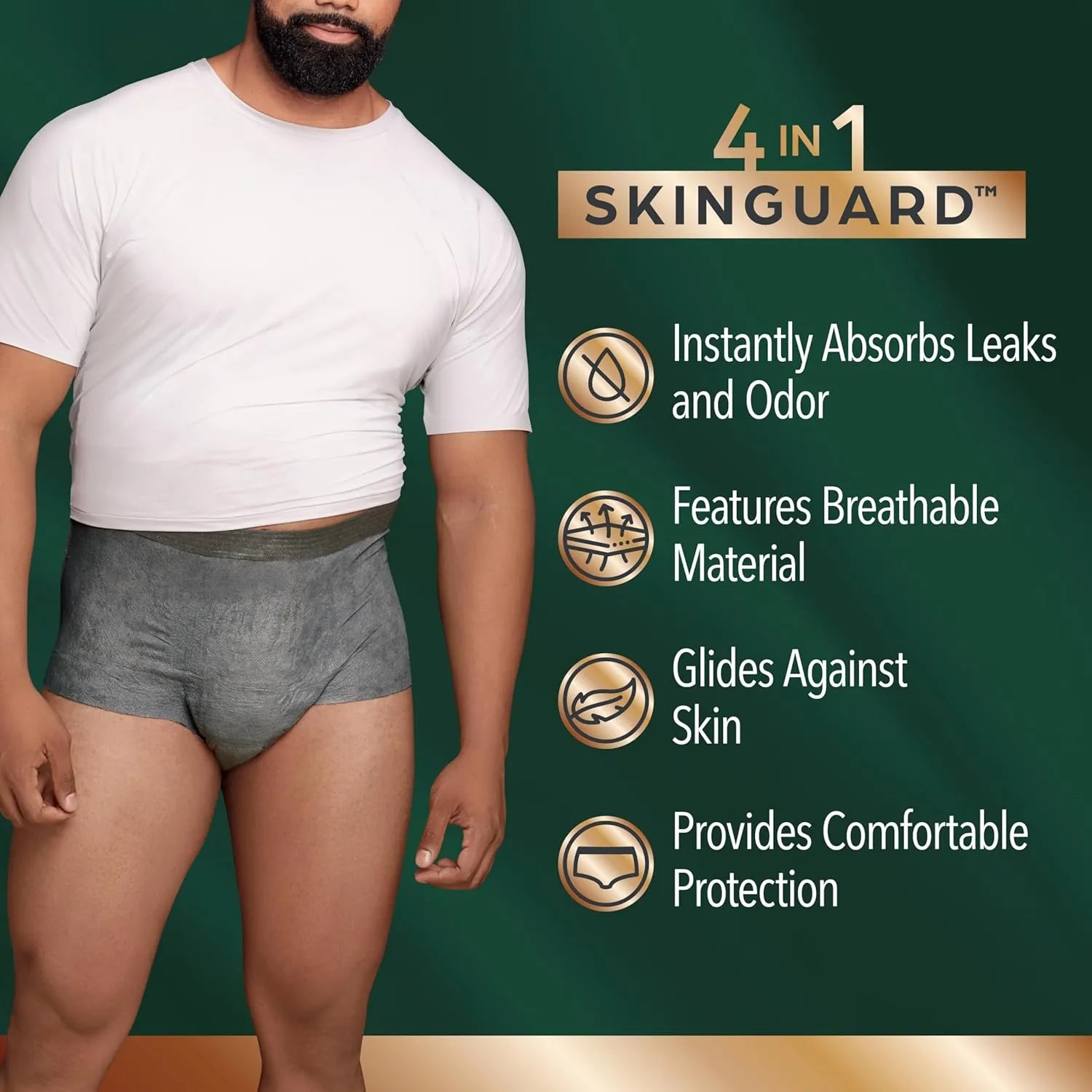 Depend Real Fit Incontinence Underwear for Men, Disposable, Maximum Absorbency, Large/Extra Large, Grey, 52 Count (2 packs of 26), Packaging May Vary