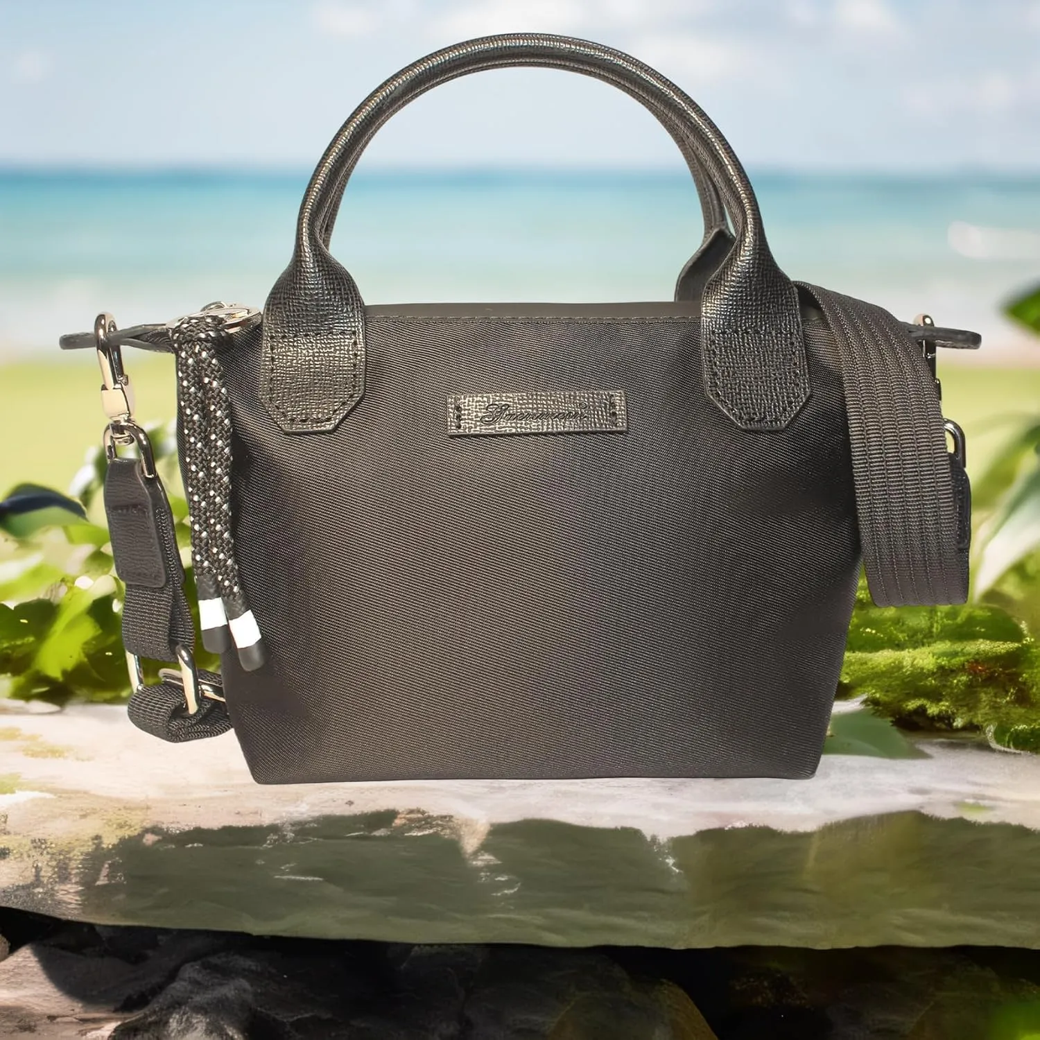 Designer Mini Tote for Women - Lightweight Crossbody Purse with Adjustable Dual Straps (2-Way Carry)