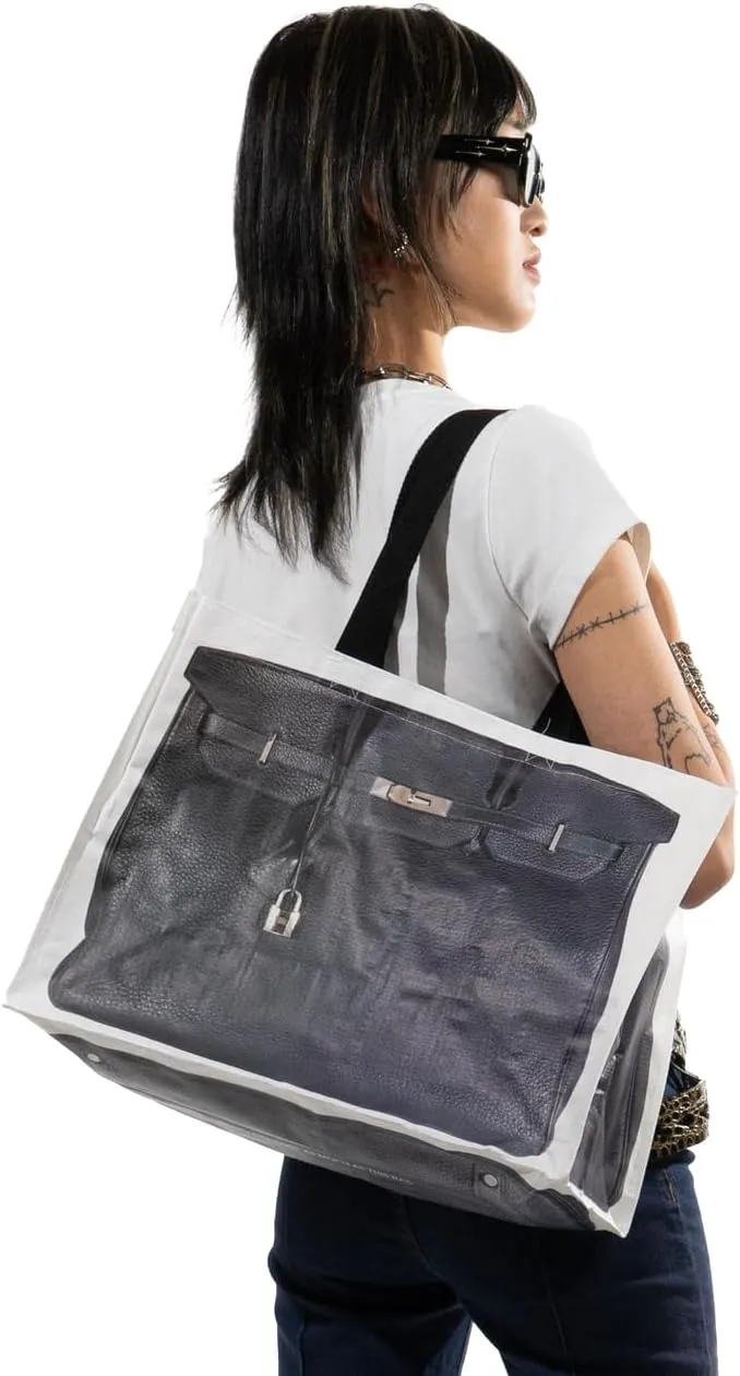 Designer Reusable Grocery Tote Bag, Large with Handles, Foldable Comfortable Shoulder Straps for Errands