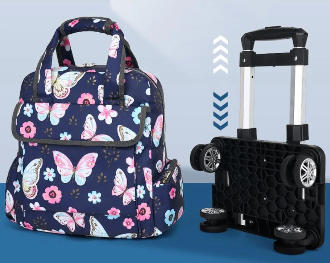 Detachable and Portable Travel Bag, Shopping Basket with Wheels（BLA4）
