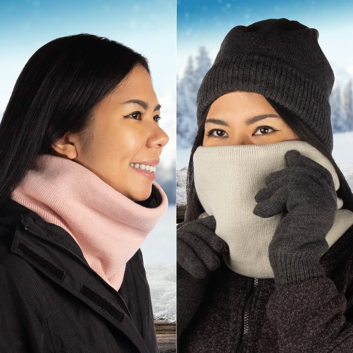 DG Hill Winter Neck Warmer - 2 Pack Face Mask Cold Weather - Neck Gaiter for Men Women Thick Thermal Fleece Lined Ski Outdoor