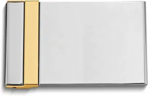 Diamond2Deal Silver-Tone and Gold-Tone Vertical Opening Business Card Case