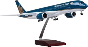 Diecast Plane Model 1：142 for A350 Resin Die-Casting Airplane Model with Lights and Wheels Tabletop Displays (with Light)