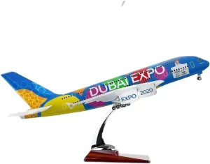 Diecast Plane Model 1:150 Scale for A380 Resin Die-Casting Airplane Model with LED Light for Collection (with Light)