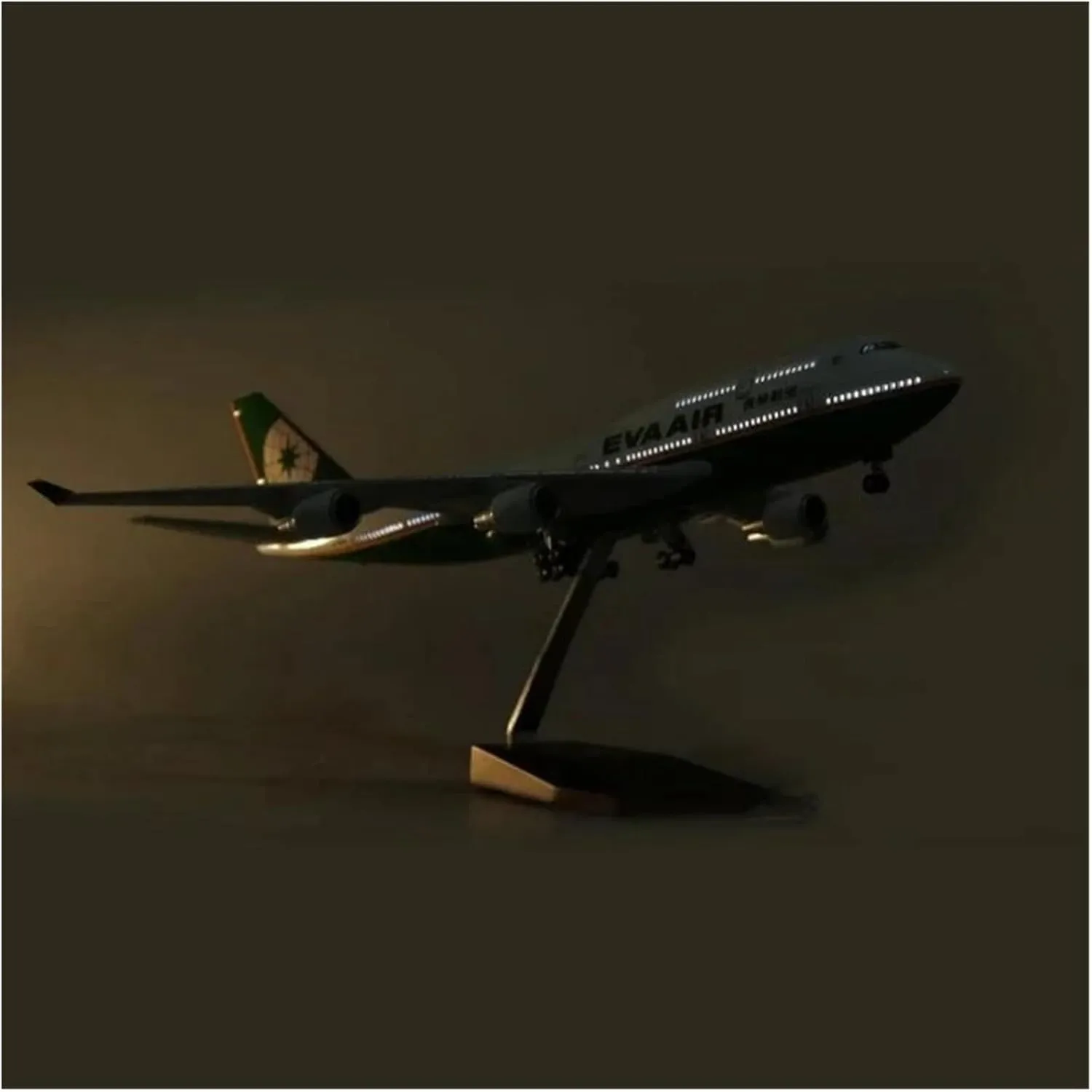 Diecast Plane Model 1：160 Scale for B747 Diecast Resin Plane Model with Light and Wheel Decorative Souvenirs (No Light)