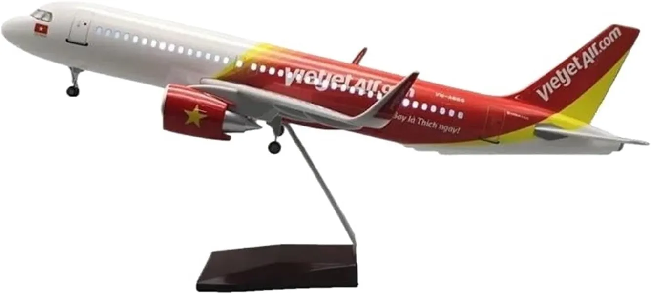 Diecast Plane Model 1:80 for A320 Resin Die-Casting Airplane Model with Lights and Landing Gear for Collection (No Light)