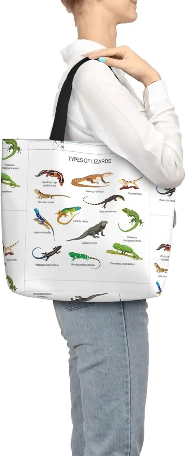 Different Types Of Lizard Duty Reusable Shopping One-Shoulder Bags â€“ Large Tote Bags Are Foldable