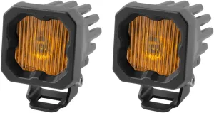 Diode Dynamics SSC1 Yellow SAE/DOT Fog Standard LED Pod (pair), SAE Fog w/Amber Backlight