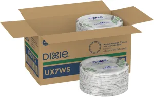 Dixie 6 7/8 Inch Medium-Weight Paper Plates, Pathways, 500 Count, Bulk Case, 4 Packs/125 Count Per Pack, (Georgia-Pacific #UX7WS)