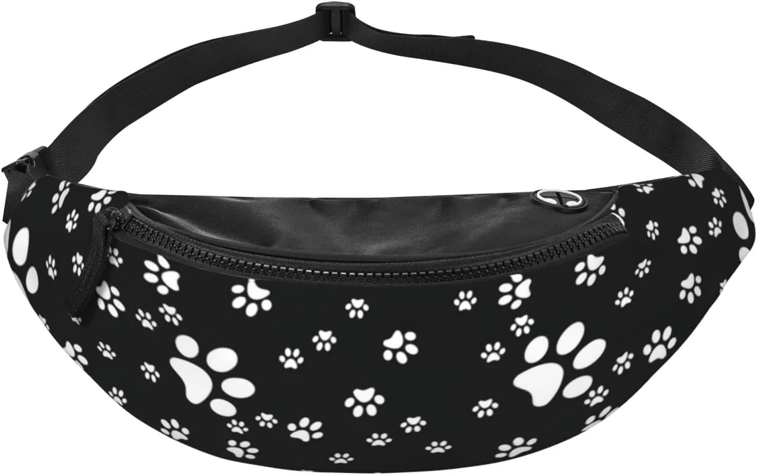 Dog Paw Print Fanny Pack for Women Men,Fashion Waist Pack Belt Bag Crossbody Bag for Traveling Casual Running Cycling