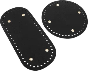 DOITOOL 2pcs PU Leather Bag Bottom DIY Crochet Base with Holes Shaping Boards for Craft Projects and Bag Repair