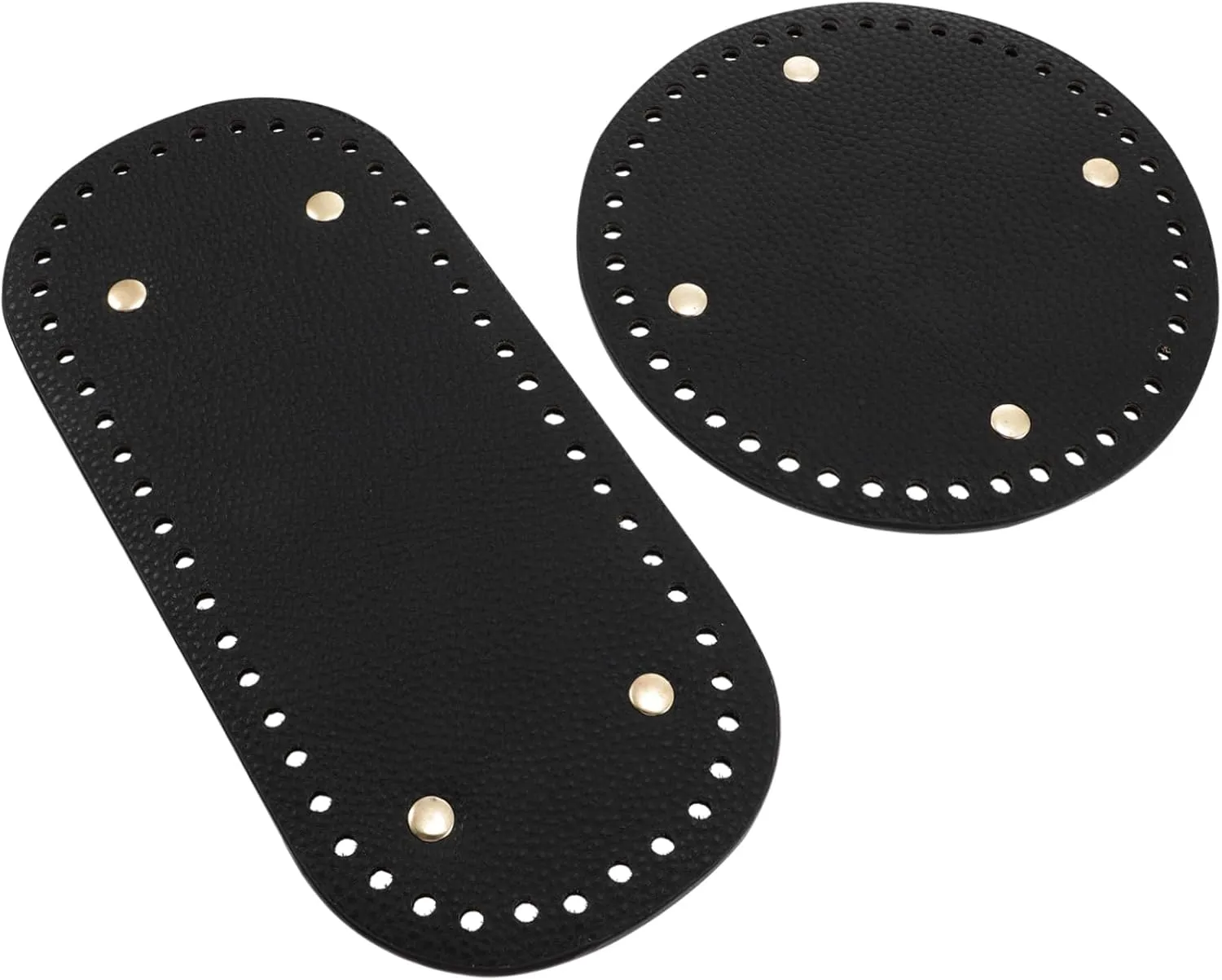 DOITOOL 2pcs PU Leather Bag Bottom DIY Crochet Base with Holes Shaping Boards for Craft Projects and Bag Repair