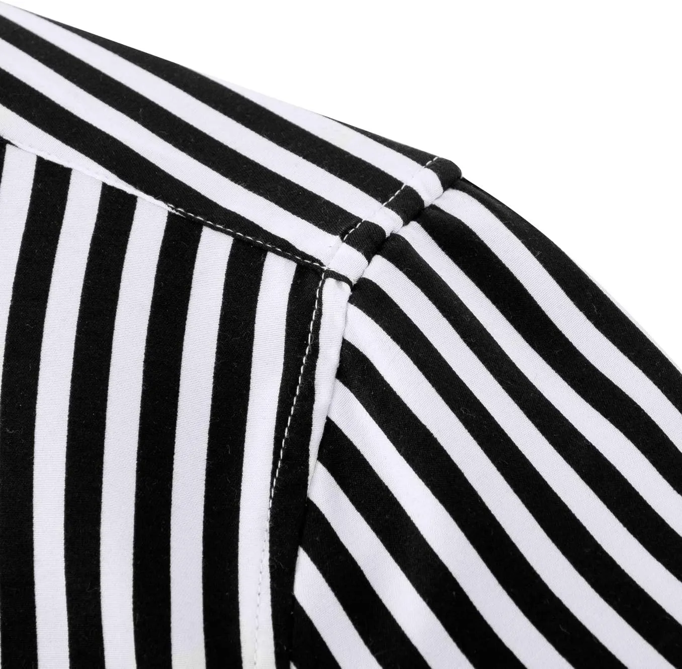 DOKKIA Women's Tops Blouses Long Sleeve Vertical Striped Button Down Work Dress Shirt