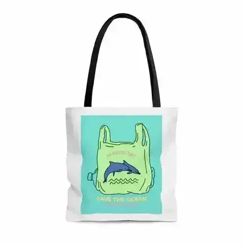 Dolphin Tote Bag - Eco-Friendly Polyester Shopper 16"