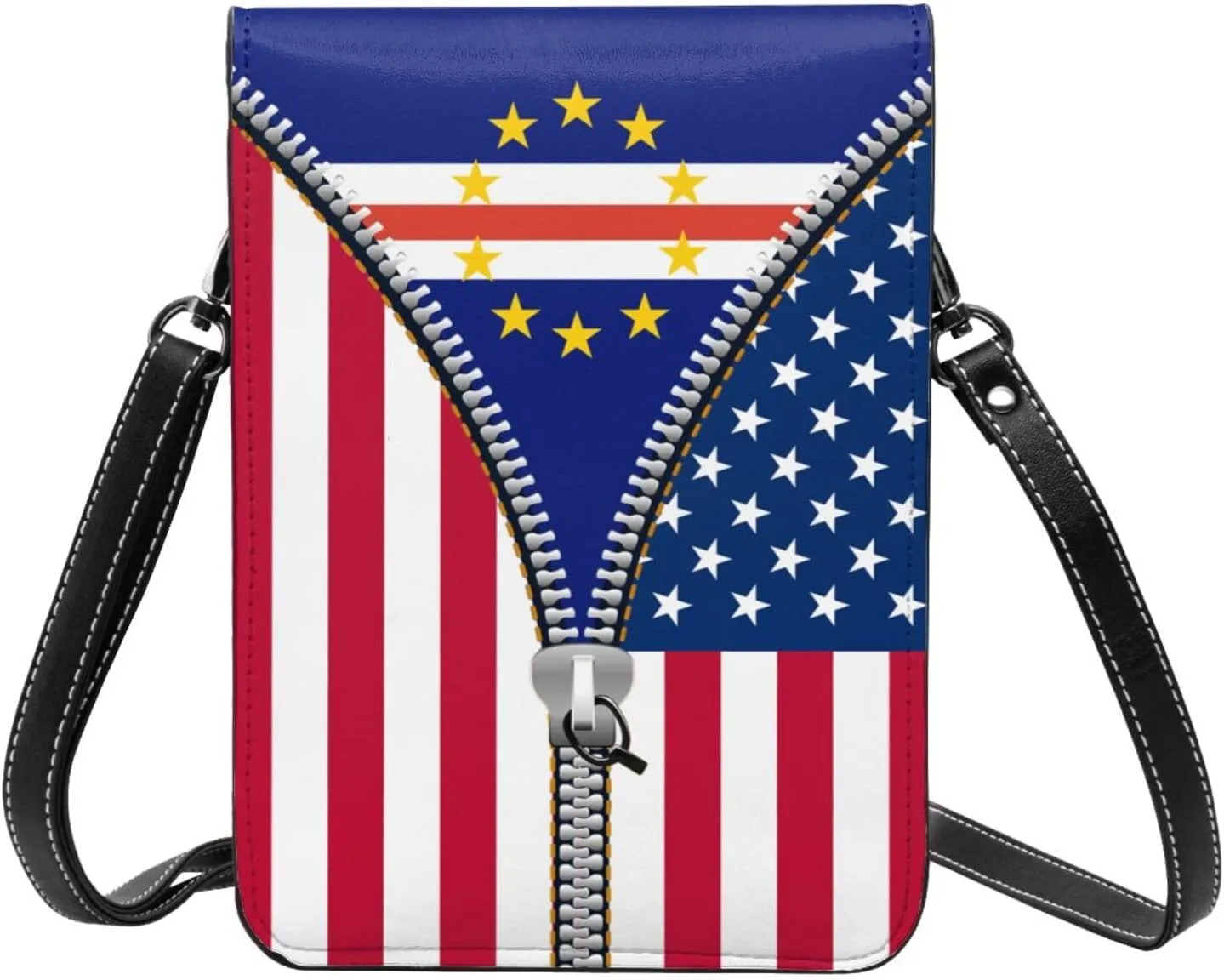 Dominican Republic America Flag Printed Zipper Small Crossbody Purse Cell Phone Bag for Women