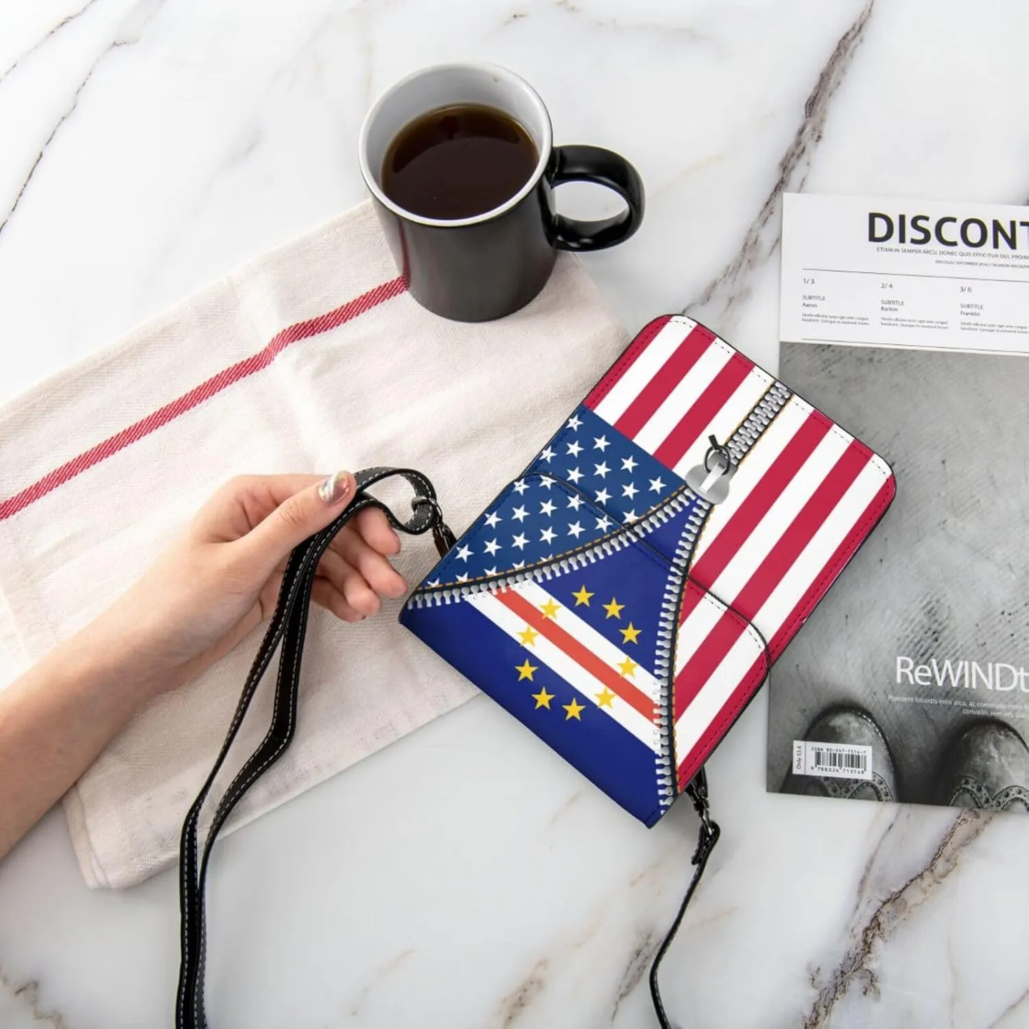 Dominican Republic America Flag Printed Zipper Small Crossbody Purse Cell Phone Bag for Women