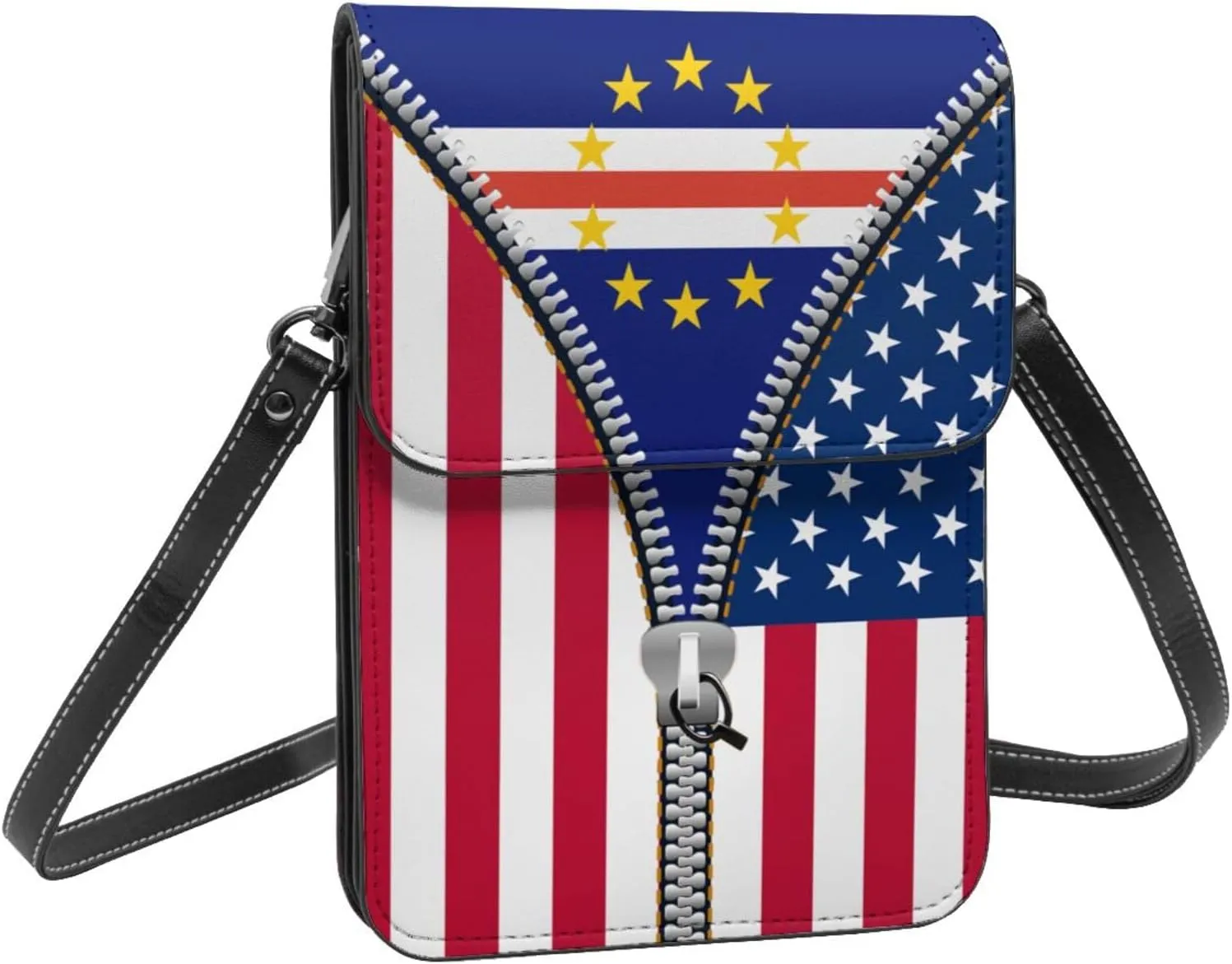 Dominican Republic America Flag Printed Zipper Small Crossbody Purse Cell Phone Bag for Women