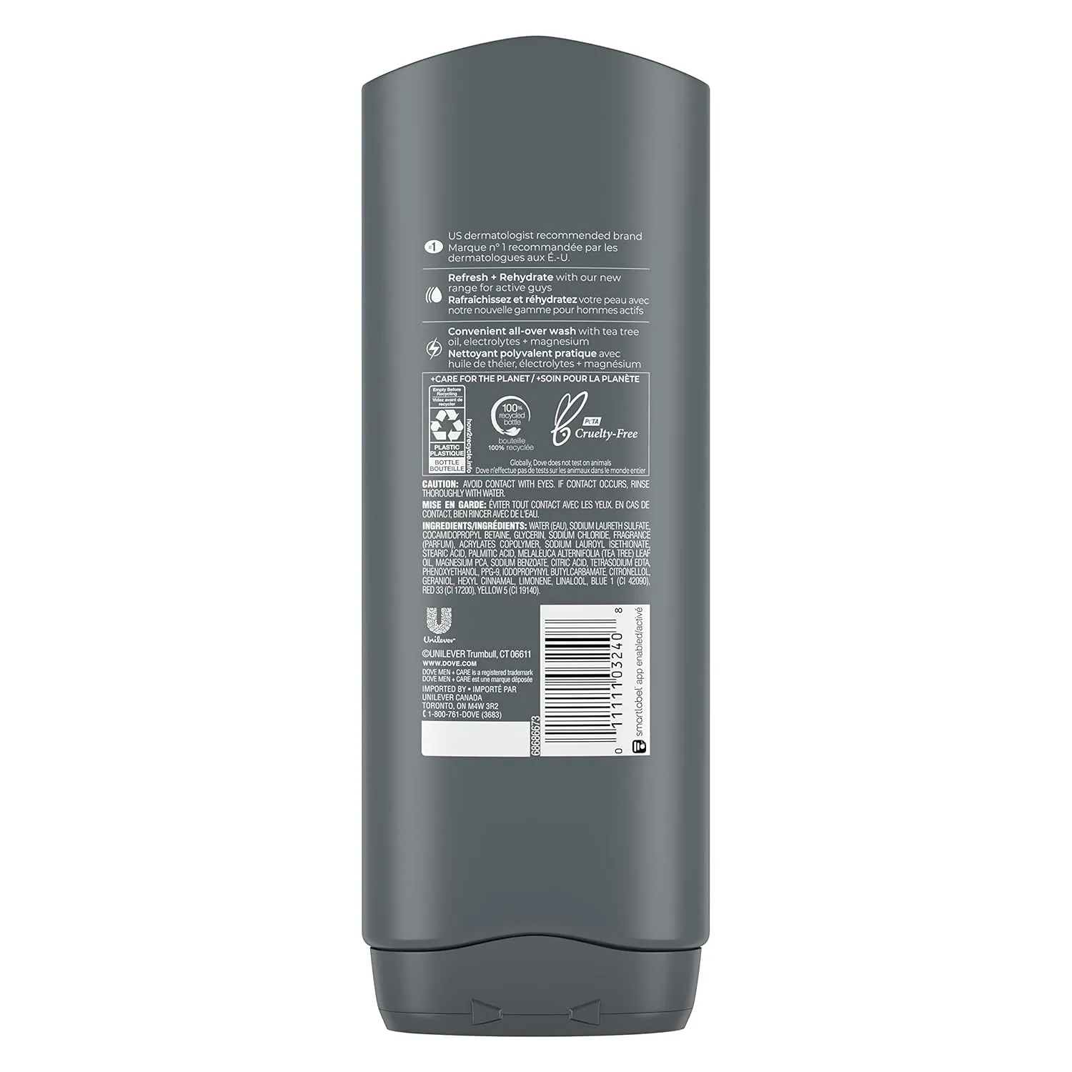 Dove Men Care Post-Workout Body Wash For Men 3N1 Revive With Tea Tree Oil 18 oz