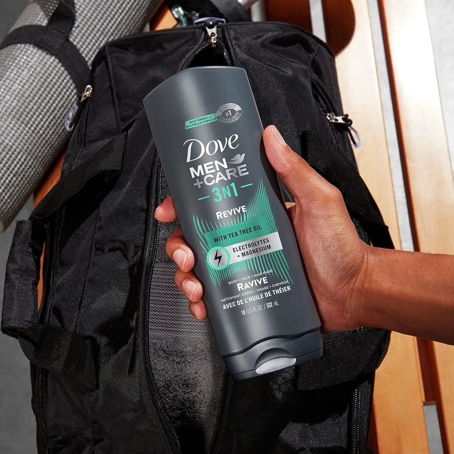Dove Men Care Post-Workout Body Wash For Men 3N1 Revive With Tea Tree Oil 18 oz