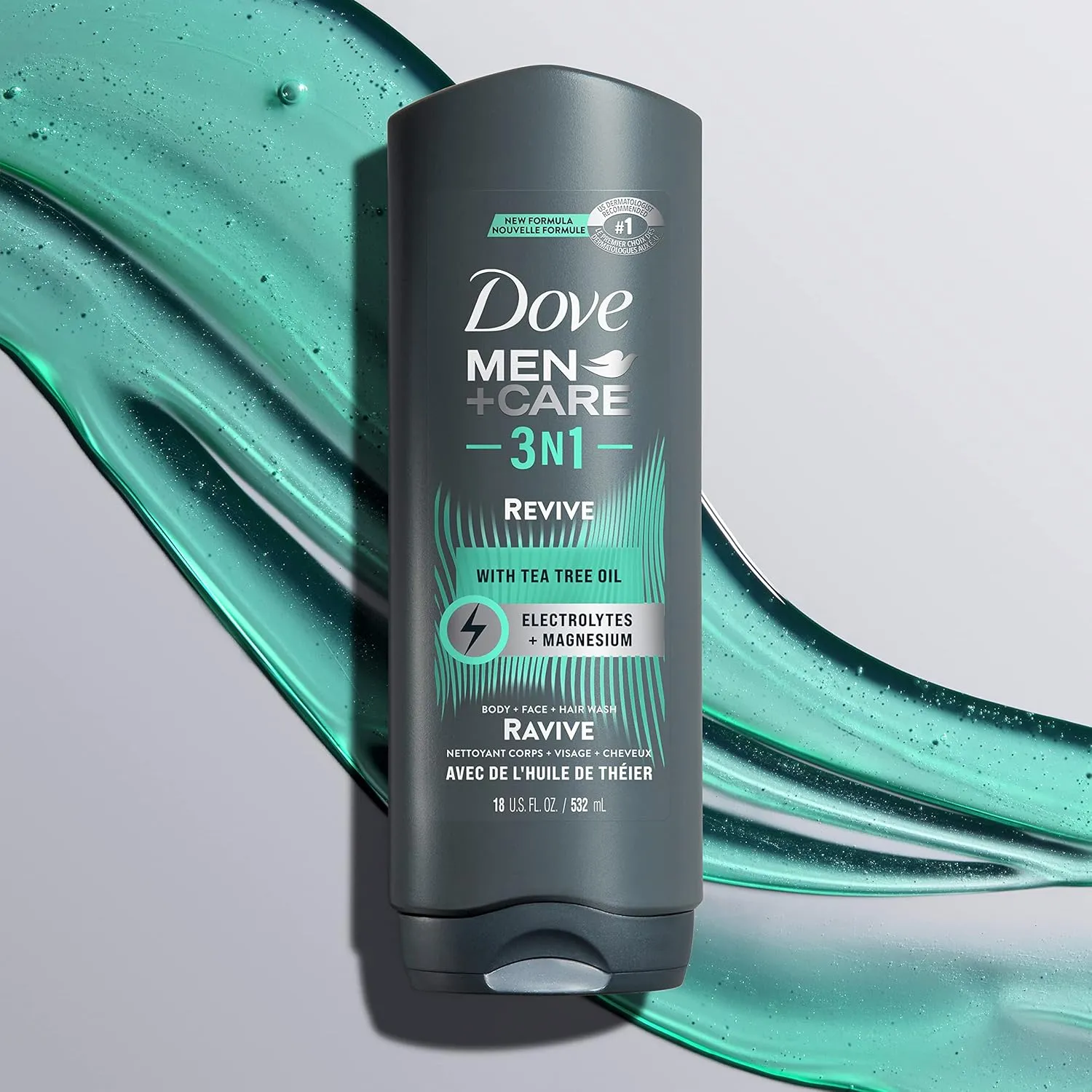 Dove Men Care Post-Workout Body Wash For Men 3N1 Revive With Tea Tree Oil 18 oz