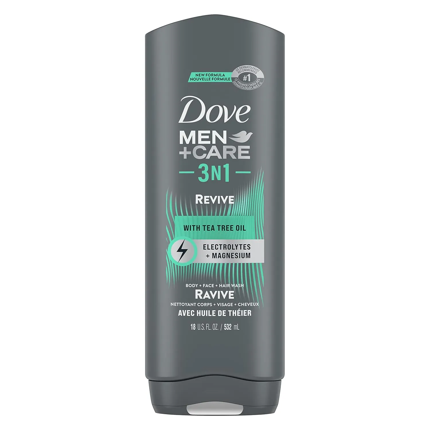 Dove Men Care Post-Workout Body Wash For Men 3N1 Revive With Tea Tree Oil 18 oz