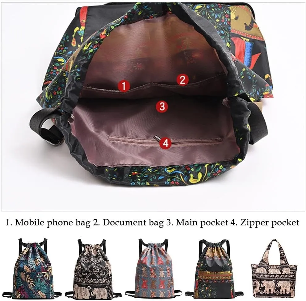 Drawstring Foldable Sports Backpack, Large Capacity Dry Wet Separation Travel Sports Backpack, Waterproof Women's Bag