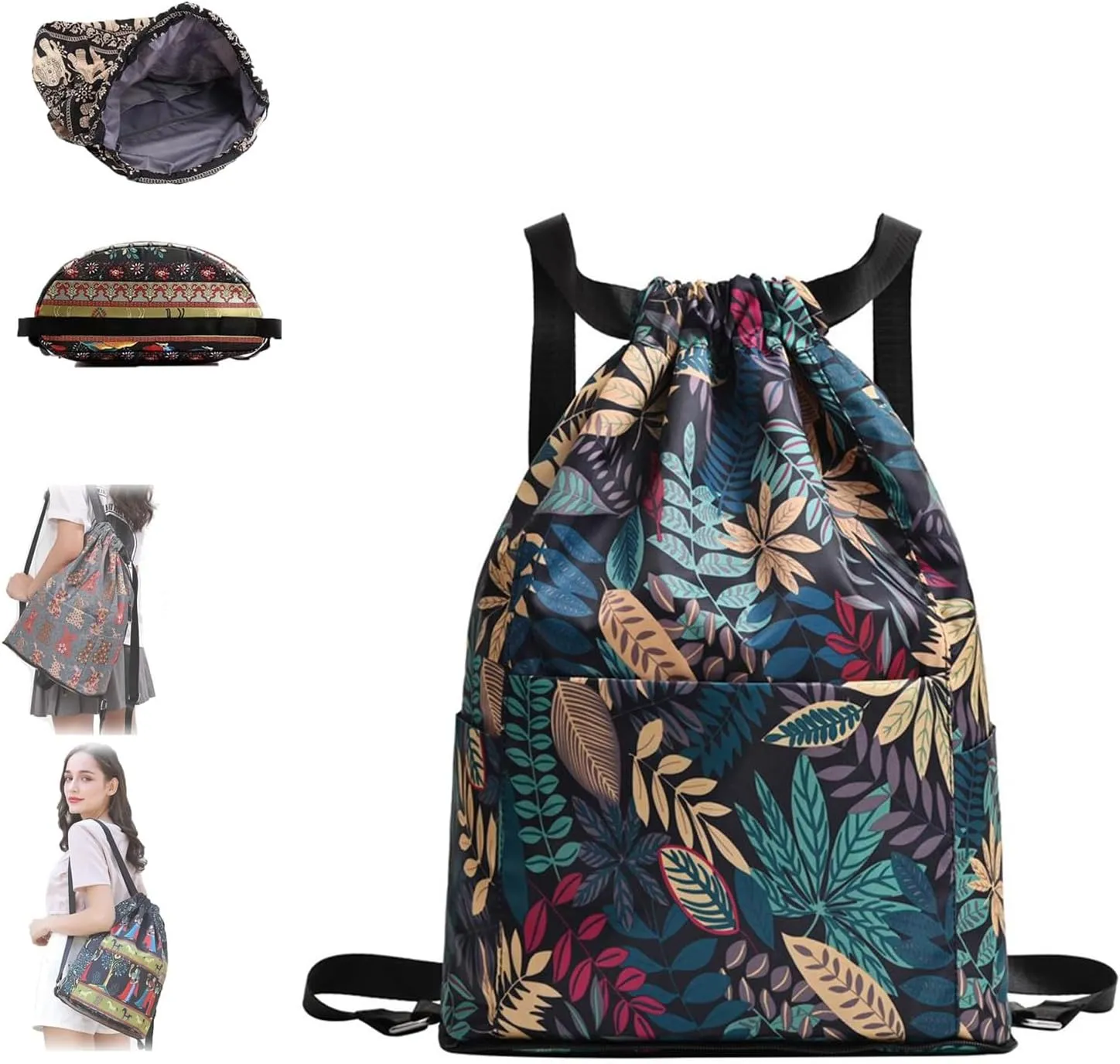 Drawstring Foldable Sports Backpack, Large Capacity Dry Wet Separation Travel Sports Backpack, Waterproof Women's Bag