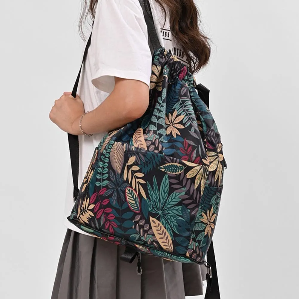 Drawstring Foldable Sports Backpack, Large Capacity Dry Wet Separation Travel Sports Backpack, Waterproof Women's Bag