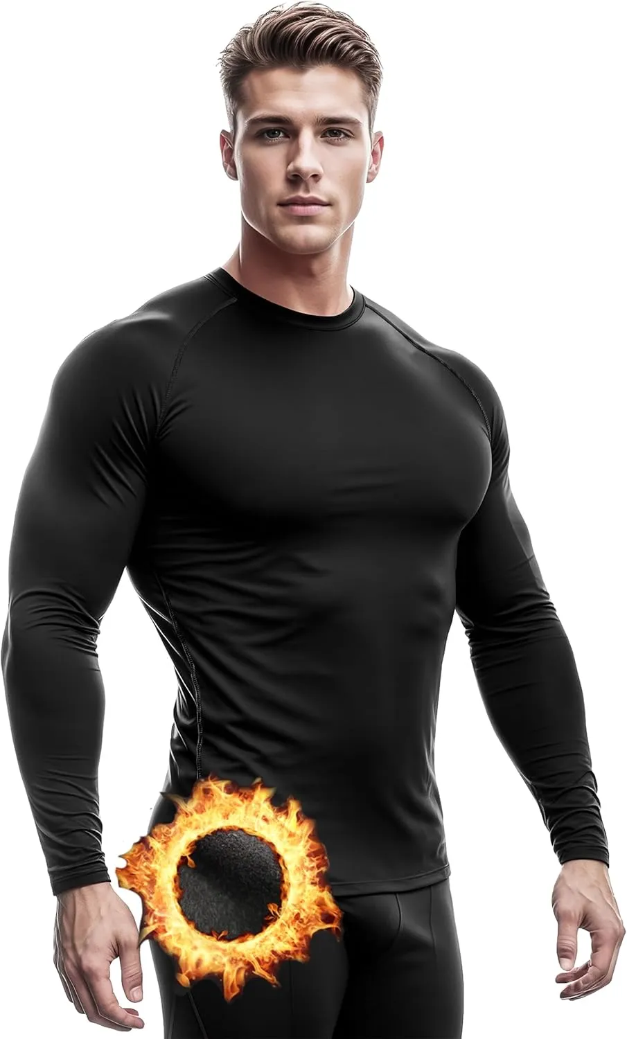 DRSKIN Men's Thermal Compression Shirts or Set Fleece Lined Base Layers Underwear Top & Bottom Sports Athletic Workout Winter