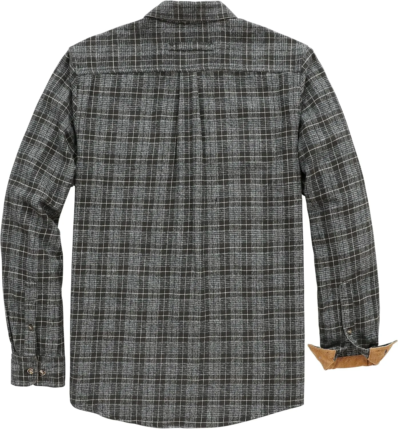 Dubinik® Mens Flannel Shirt Long Sleeve Button Down Plaid All Cotton Soft Brushed Flannel Shirt for Men Utility Casual Shirt