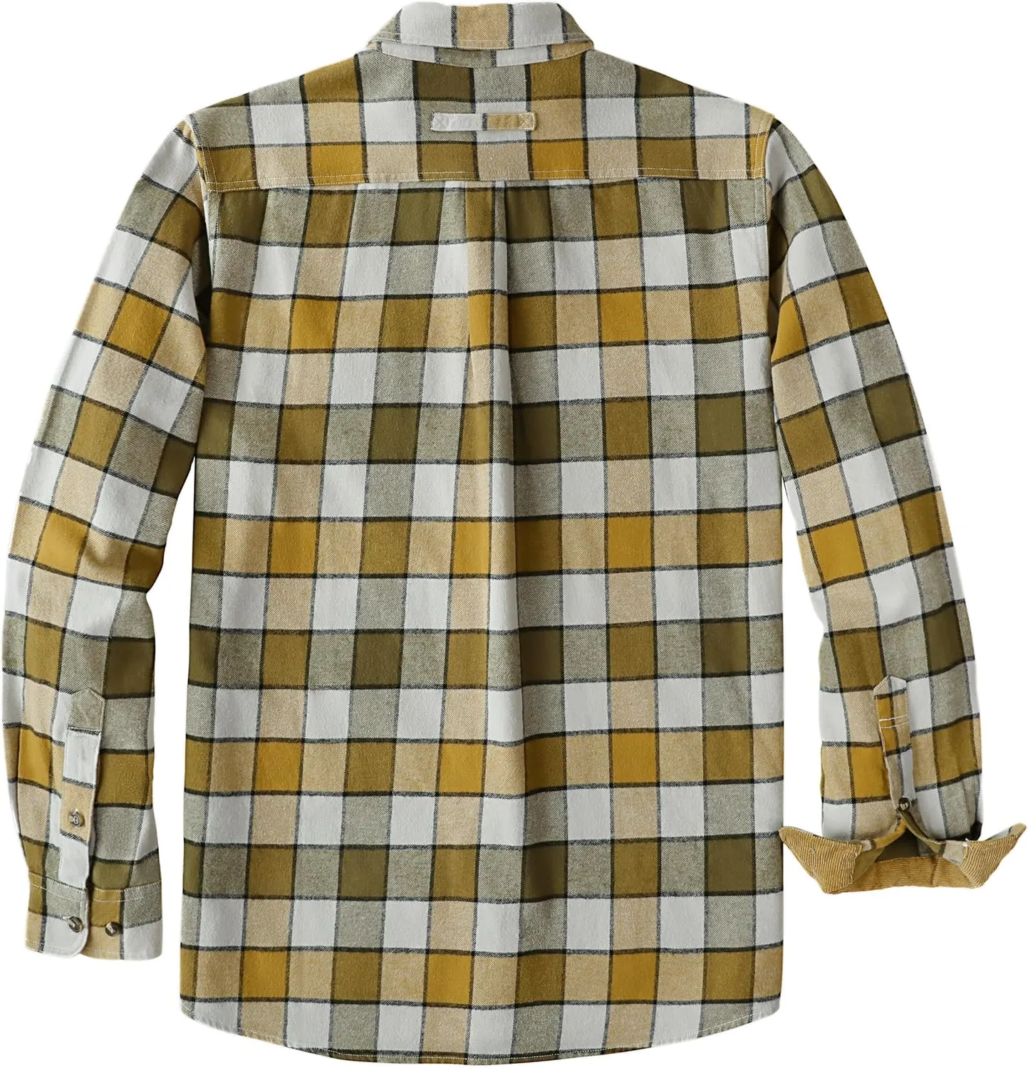 Dubinik® Mens Flannel Shirt Long Sleeve Button Down Plaid All Cotton Soft Brushed Flannel Shirt for Men Utility Casual Shirt