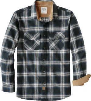 Dubinik® Mens Flannel Shirt Long Sleeve Button Down Plaid All Cotton Soft Brushed Flannel Shirt for Men Utility Casual Shirt