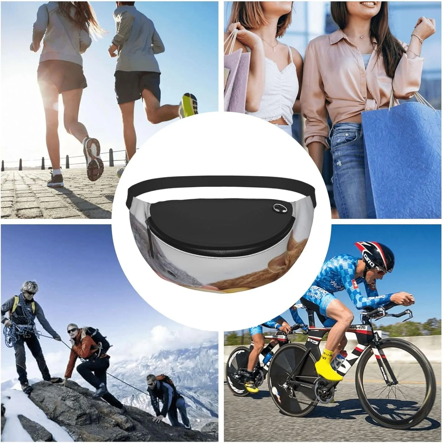 Easter Bunny Fanny Pack, Crossbody Waist Packs for Women Men Waist Bags with Adjustable Strap for Travel Running Hiking Sport