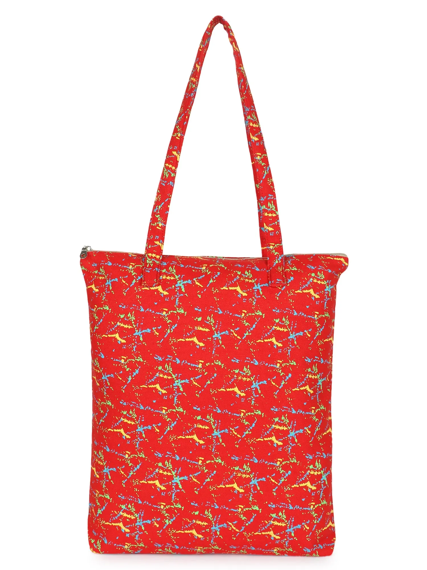 Eco-Friendly Multicolor Floral Printed Cotton Canvas Shopping Bags (Pack of 3)