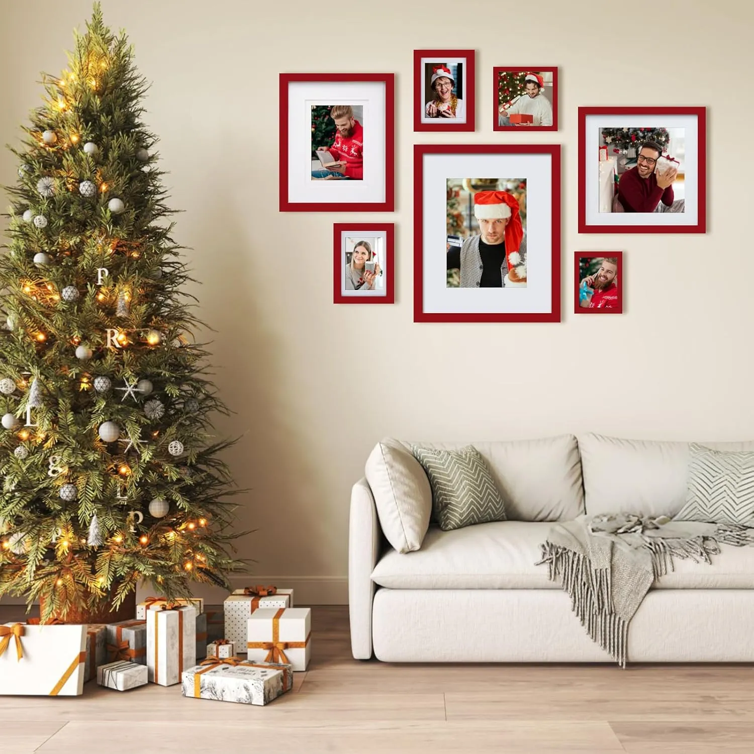 Egofine 12x16 Picture Frames with Plexiglass, Display Pictures 9x12/11x14 with Mat or 12x16 Without Mat for Tabletop and Wall Mounting, Cherry Red