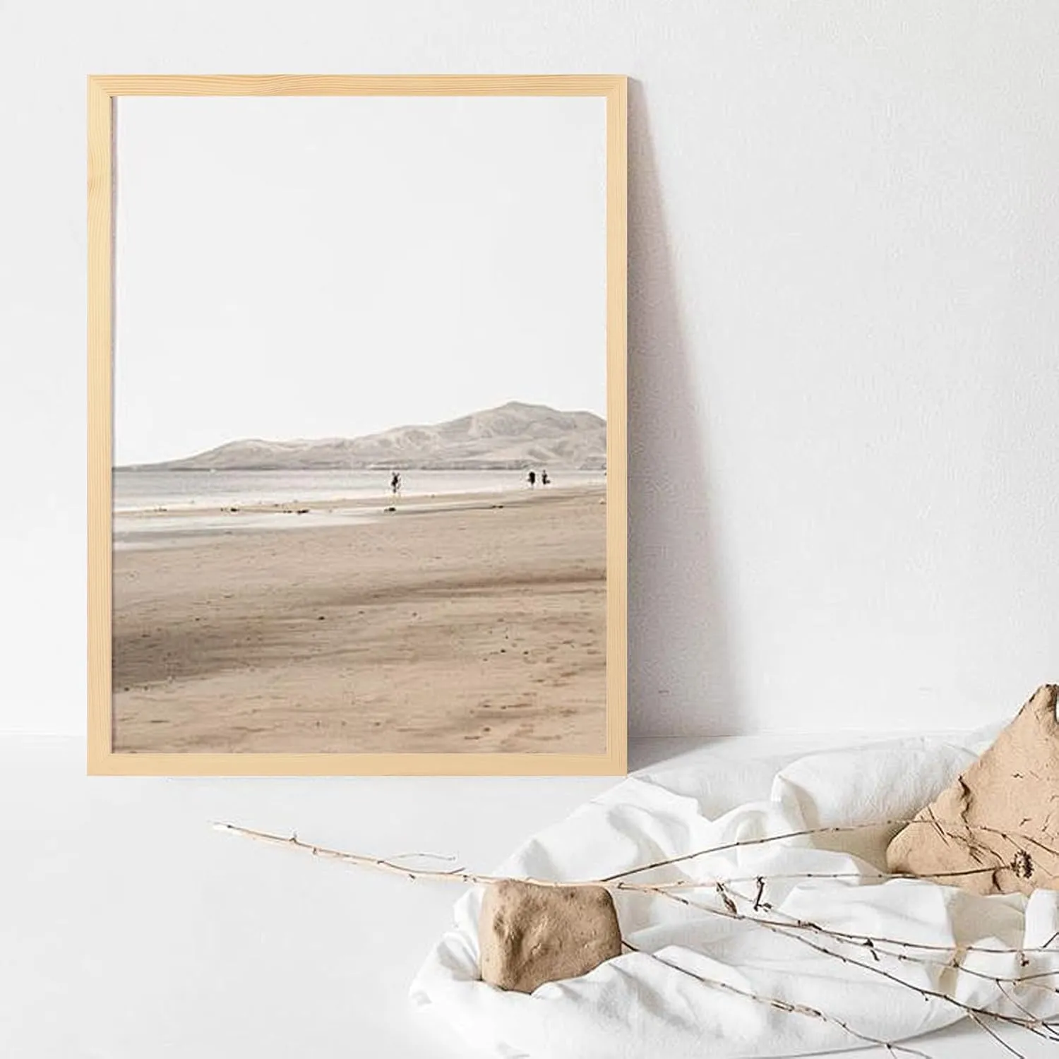 Egofine 18x24 Poster Frame Set of 2 Solid Wood Frame with Plexiglass Matted for 16x20 for Wall Mounting Hanging Picture Frame Vertically or Horizontally, Natural Wood