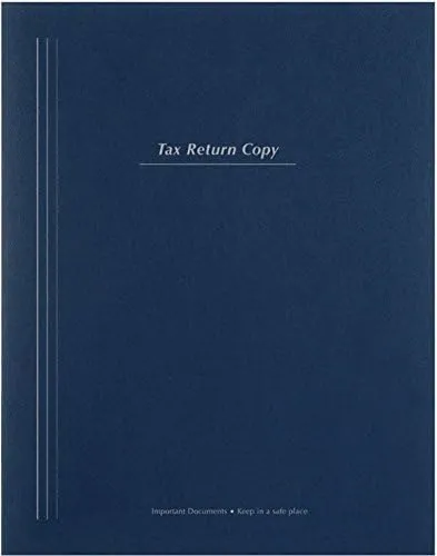 EGPChecks Tax Return Folder with Pockets and Vertical Stripe, Blue, 9 x 11 1/2 in, 50/Pack, 40 Sheets