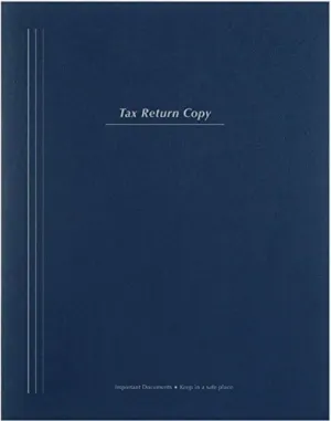 EGPChecks Tax Return Folder with Pockets and Vertical Stripe, Blue, 9 x 11 1/2 in, 50/Pack, 40 Sheets