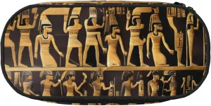 Egypts Hieroglyphics print Large Capacity Pencil Case Black Color,Pen Bags Pencil Pouch Organizer for Office College