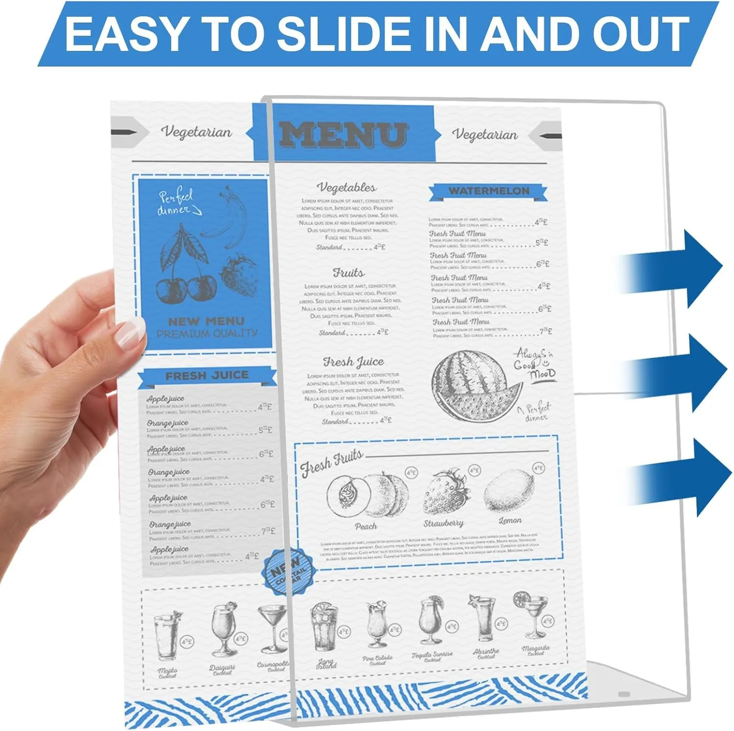 EHWINE 3 Pack 8.5 x 11 Acrylic Sign Holder, Clear Plastic Signs Display Stand, Vertical Slanted Back Paper Holder Stand up Table Top Sign Holders Flyer Stand Frames Suitable for Office Business Store