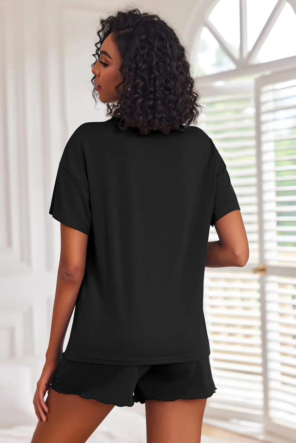 Ekouaer 2 Pack Womens Pajama Sets Short Sleeve Top with Shorts Soft Comfy Loungewear Sleepwear S-XXL