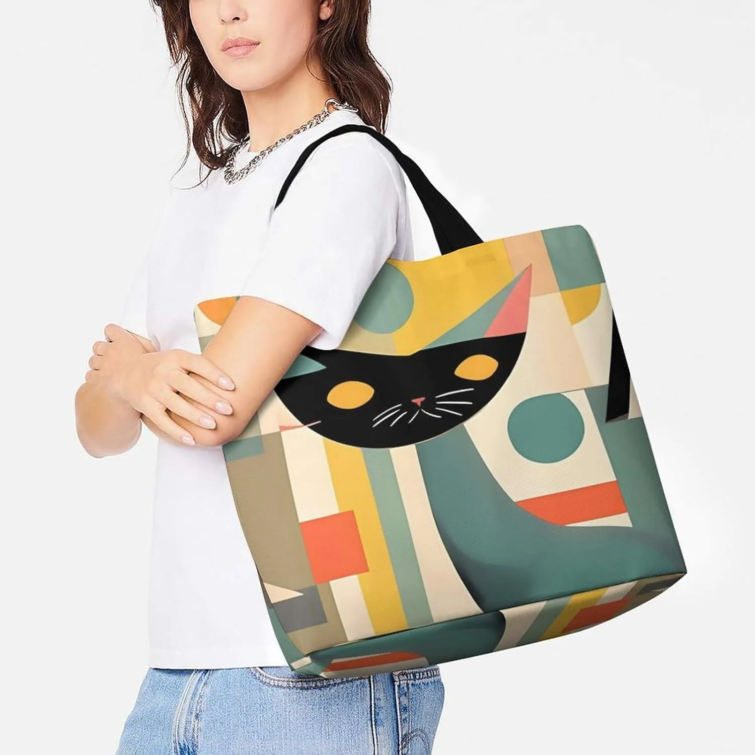 Electric Guitar Music Tote Bag for Women Reusable Grocery Shoulder Bag Shopping Bags for Travel, Groceries