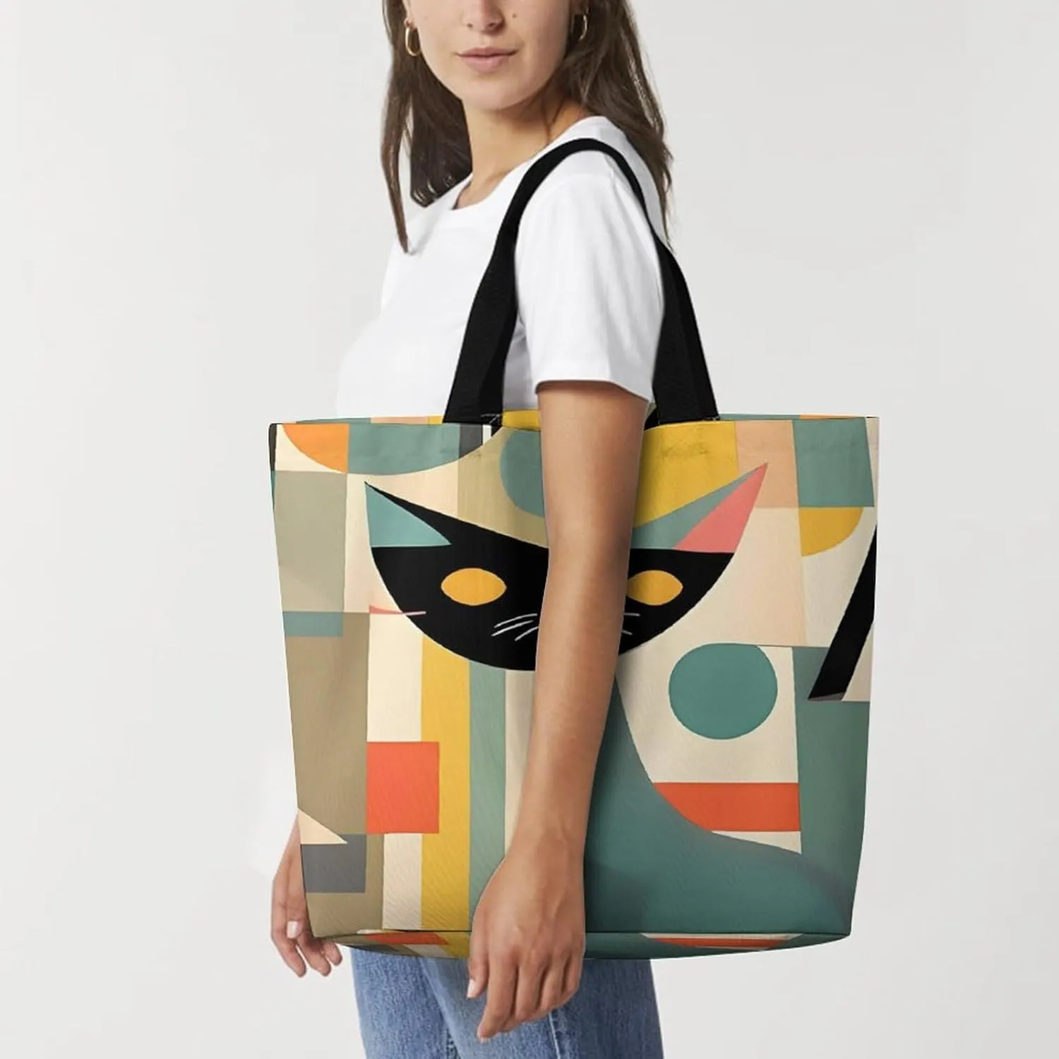 Electric Guitar Music Tote Bag for Women Reusable Grocery Shoulder Bag Shopping Bags for Travel, Groceries