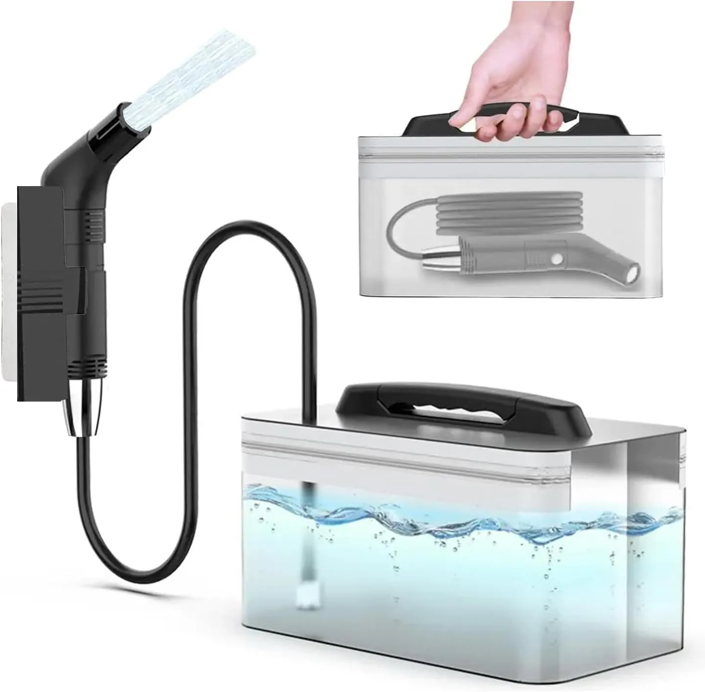 Electric Handheld Bidet Sprayer for Women and Children - Portable, Rechargeable, 2.3L Water Tank, 30-Minute Usage, USB Charging - Ideal for Travel, Black