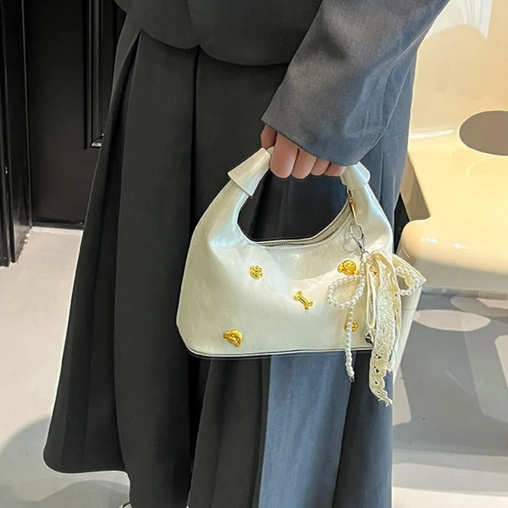 Elegant French Styles Handbag For Women Shoulder Korean Style Fashionable Shoulder Messenger PU Leather Armpit Purse
