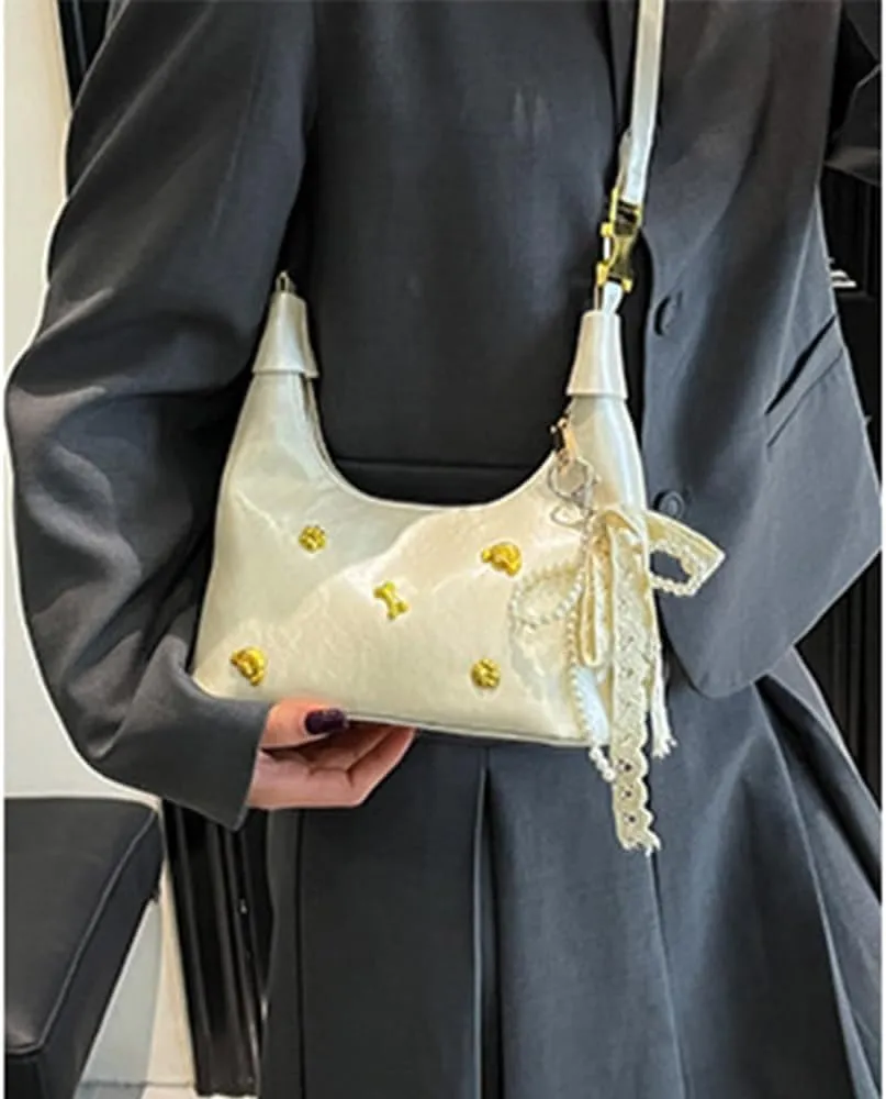 Elegant French Styles Handbag For Women Shoulder Korean Style Fashionable Shoulder Messenger PU Leather Armpit Purse
