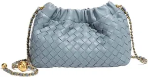 Elegant Weave Design Crossbody Bag with Adjustable Chain Strap